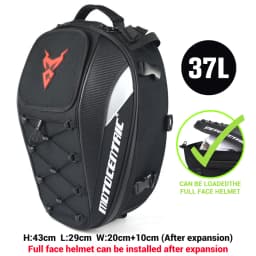 MOTOCENTRIC Motorcycle Back Seat Bags Waterproof Tail Bag Rear Seat Bag Multifunctional Motorbike Helmet Bag Moto Rider Backpack