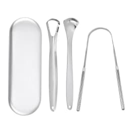 Premium 1pcs/3pcs Metal Tongue Scraper Cleaner for Adults & Kids Portable Stainless Steel Tongue Scrapers Brushes for Removing