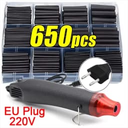 Black Heat Shrink Tube Kit Thermoresistant Tubing Shrink Wire Wrapping Electrical Connection Cable Insulation Sleeves Protecter