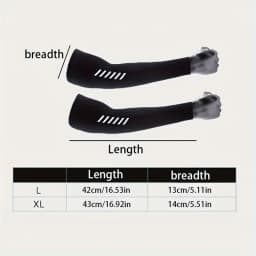 1 Pair Men's Lightweight Breathable Cooling Sports Sleeves Ice Silk Fabric Sweat-Absorbent for Cycling Fishing Running & Hiking