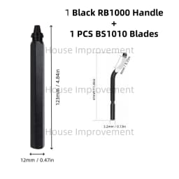 Deburring Tool Set with 11pcs High Speed Steel Swivel Blades Burr Removal Tool for Metal Resin PVC Pipes Copper Plastic Aluminum
