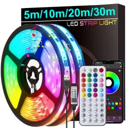 Led Strip Lights Music Sync Led Lights Room with APP Control, Flexible Ribbon Tape Lights for Home Party Decor TV Backlight