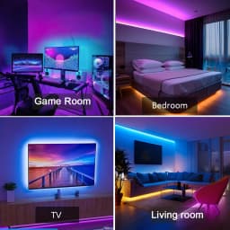 Led Strip Lights Music Sync Led Lights Room with APP Control, Flexible Ribbon Tape Lights for Home Party Decor TV Backlight