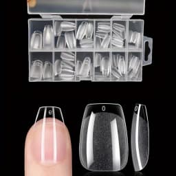 120Pcs Full Cover Press On Nail Tips Stiletto Almond Square Coffin French False Fake Soak Off Gel Nail Extension Tips Capsule