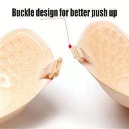 FINETOO 1-15PCS Women Invisible Nubra Breast Patch Tow-Color Hypoallergenic Mango Cup bra Silicone Non-Falling Off Thin