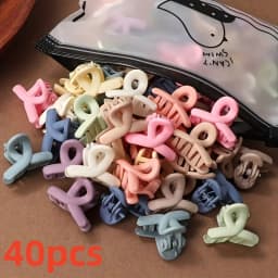 20 Pcs/bag Solid Color Matte Hollow Hair Claw Clip Candy Color Catch Barrettes Stylish Hair Accessories Suitable for Women