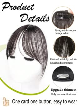 Synthesis Wig Middle-Part Bangs Hair Extensions Clip In Forehead Natural Seamless French Oblique Bangs Eight-Character Bangs
