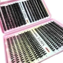 New 640 Cluster Lashes Kit 5D Fluffy Thick Eyelash Extension Kit Volume Mixed Tray Faux Mink Lashes Lash Extension Makeup