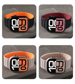 Magnetic Straps for Apple Watch Bands Ultra 2 3 49 44 40 41 46 42mm 45mm 38 Silicone Sports Bracelet iWatch Series 11 9 8 SE 10