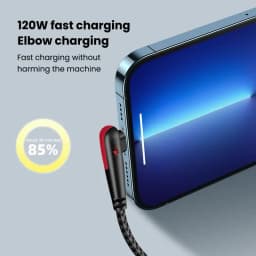 NNBILI 120W USB To Type-C Cable 90 Degree Elbow Mobile Phone Fast Charging For Huawei Mate 60 Xiaomi Samsung Charger Data Wire