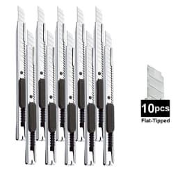 1/5/10Pcs Utility Knife Stainless Steel Paper Cut Box Cutter Tools Kit Non-Slip Blades Unboxing Knife Handicraft Carving Tools