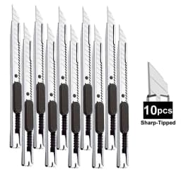 1/5/10Pcs Utility Knife Stainless Steel Paper Cut Box Cutter Tools Kit Non-Slip Blades Unboxing Knife Handicraft Carving Tools