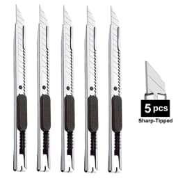 1/5/10Pcs Utility Knife Stainless Steel Paper Cut Box Cutter Tools Kit Non-Slip Blades Unboxing Knife Handicraft Carving Tools