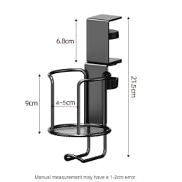 2 in 1 No Drill Desk Cup Holder Adjustable Upgraded Arm Clamp Stand 360 Degree Rotating Table Edge Clamp Anti-Fall Cup Holder