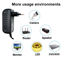 2pcs Power Adapter AC 100-240V Input DC 12V 2A Output Supply Charger Universal Adapter Converter Plug for Camera DVR Router LED
