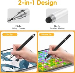 2 in 1 Universal Stylus Pen For Tablet Mobile Android IOS Phone iPad Accessories Drawing Tablet Pens Capacitive Screen Touch Pen