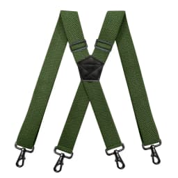 Heavy Duty Suspenders for Men Work Biker Outdoor 3.8cm Wide X-Back with 4 Snap Hook Adjustable Elastic Trouser Braces Strap Belt