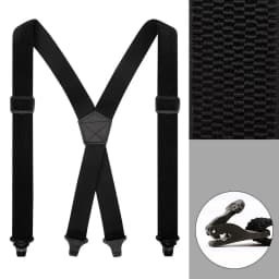 Heavy Duty Suspenders for Men Work Biker Outdoor 3.8cm Wide X-Back with 4 Snap Hook Adjustable Elastic Trouser Braces Strap Belt
