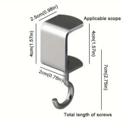 1/2pcs 360° Rotatable Steel Table Hooks - Detachable, Non-Destructive Installation for Office Desks, School Dormitories