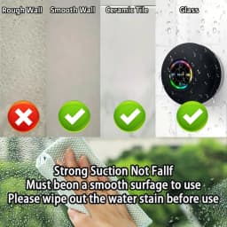 Portable Wireless Bluetooth Speaker LED Light IPX4 Waterproof Loudspeaker Outdoor Bathroom Large Suction Cup Stereo Sound Box