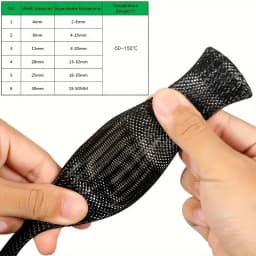 10m /32.8 ft Pet Expandable Braided Mesh Sleeve Black Flexible Wire Mesh Sleeve Tv Audio Pc Cable Protection Against Pet Chewing