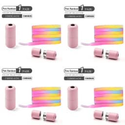 1Pair/2Pairs/4Pairs No Tie Shoe Laces Colorful Buckle Shoelaces Pearl Light Colorful Fashion Without Ties Elastic Laces Sneaker