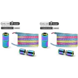1Pair/2Pairs/4Pairs No Tie Shoe Laces Colorful Buckle Shoelaces Pearl Light Colorful Fashion Without Ties Elastic Laces Sneaker