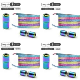 1Pair/2Pairs/4Pairs No Tie Shoe Laces Colorful Buckle Shoelaces Pearl Light Colorful Fashion Without Ties Elastic Laces Sneaker
