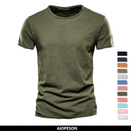 100% Cotton Men T-shirt Casual Soft Fitness Summer Thin T-shirts Men's Home Clothes O-Neck Short Sleeve Soild T Shirt for Men