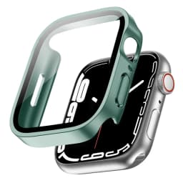 Glass+Case for Apple Watch 42 46mm 45mm 41 49 44mm 40 Mm Straight Edge Screen Protector Cover Case iWatch SE 6 7 8 9 10 11 Ultra