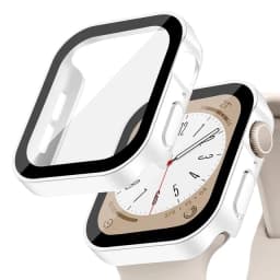 Glass+Case for Apple Watch 42 46mm 45mm 41 49 44mm 40 Mm Straight Edge Screen Protector Cover Case iWatch SE 6 7 8 9 10 11 Ultra