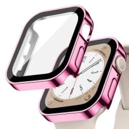 Glass+Case for Apple Watch 42 46mm 45mm 41 49 44mm 40 Mm Straight Edge Screen Protector Cover Case iWatch SE 6 7 8 9 10 11 Ultra