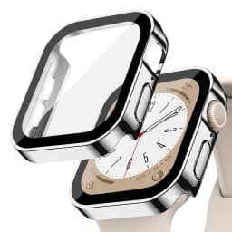 Glass+Case for Apple Watch 42 46mm 45mm 41 49 44mm 40 Mm Straight Edge Screen Protector Cover Case iWatch SE 6 7 8 9 10 11 Ultra