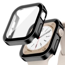 Glass+Case for Apple Watch 42 46mm 45mm 41 49 44mm 40 Mm Straight Edge Screen Protector Cover Case iWatch SE 6 7 8 9 10 11 Ultra