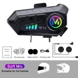 Y10 Bluetooth 5.3 Helmet Headset Wireless Hands-free Call Phone Kit Motorcycle Waterproof Earphone Music Player Speaker for Moto