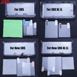 JCD Plastic Clear Crystal Shell Skin Case Cover For 3DS 3DS XL LL New 3DS New 3DS XL/LL Game Console With Screen Protective Film
