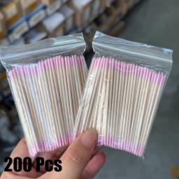 400pcs Pink Double Head Nail Art Cuticle Pusher Remover 7CM Orange Wood Sticks Cotton Swab Clean Tool for Nail Rhinestone Makeup