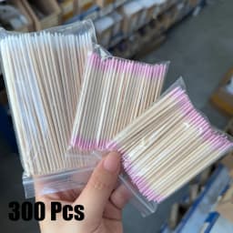 400pcs Pink Double Head Nail Art Cuticle Pusher Remover 7CM Orange Wood Sticks Cotton Swab Clean Tool for Nail Rhinestone Makeup