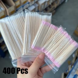 400pcs Pink Double Head Nail Art Cuticle Pusher Remover 7CM Orange Wood Sticks Cotton Swab Clean Tool for Nail Rhinestone Makeup