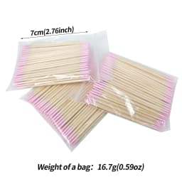 400pcs Pink Double Head Nail Art Cuticle Pusher Remover 7CM Orange Wood Sticks Cotton Swab Clean Tool for Nail Rhinestone Makeup