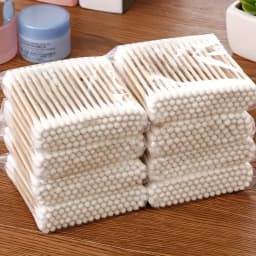 500pcs Bamboo Double-Ended Cotton Swabs - Gentle for Ears & Makeup, Unscented