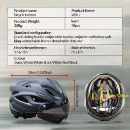 PJT Ultra-Light Magnetic Goggles Bicycle Helmet Lightweight PC Shell & EPS Foam Construction Cycling Helmet MTB Bike Helmet