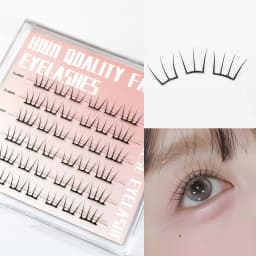 6 Rows Press on Comic Eyelash Clusters No Glue Soft Individual Anime Lashes Individual Lashes Cluster