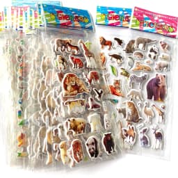 10 Sheets 3D Puffy Stickers Animals Bulk Stickers Scrapbook Decoration Birthday New Year Christmas Gifts for Kids Boys Girls