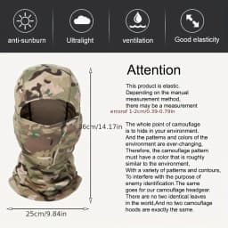 Tactical Windproof Balaclava for Bicycle Riding, Full Cover, Outdoor Hunting, Hiking Head, Warm Shield, Ski Scarf