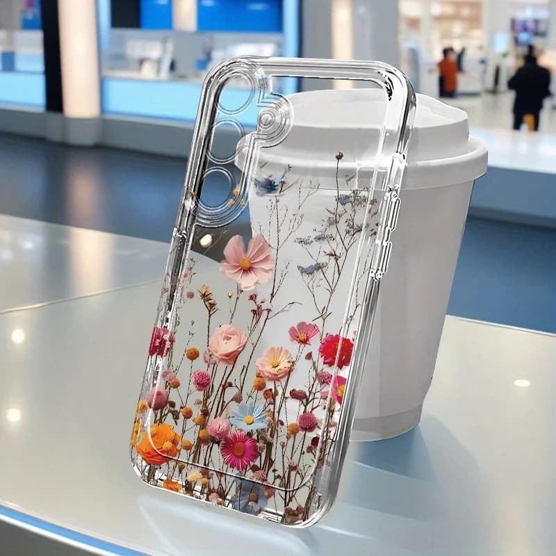 Flowers Vine Clear Case For Samsung S25 Ultra S26 S24 FE S23 Plus S22 S21 A57 A56 5G A55 A54 A53 A52S A37 A36 A35 A26 Case Cover