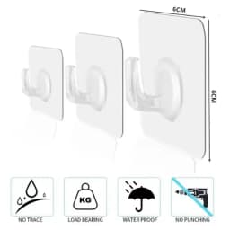 Self-Adhesive Hook Strong Adhesive Picture Frame Nails Hooks Transparent Seamless Wall Hangers Hanging Clock Wall Sticker Holder