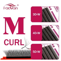FADVAN M/L/L+/C/D Curl 3D/4D/5D W Shape Eyelash Extensions Waterproof Curling Natural Volume Lashes Soft Black False Eyelashes
