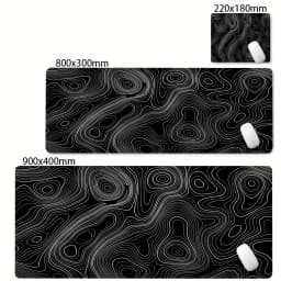 XXL Desk Mat Black And White Strata Liquid Mousepad Large Abstract Mouse Pad Gaming Deskmat With Lockedge Office Non-slip Carpet