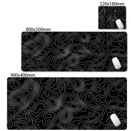 XXL Desk Mat Black And White Strata Liquid Mousepad Large Abstract Mouse Pad Gaming Deskmat With Lockedge Office Non-slip Carpet